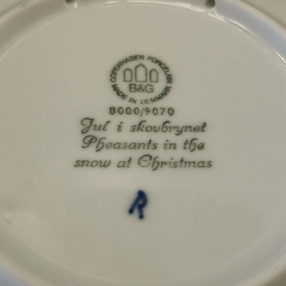 Royal Copenhagen Pheasants in the Snow at Christmas Plate Denmark 1970 Vintage0 - Picture 4 of 6
